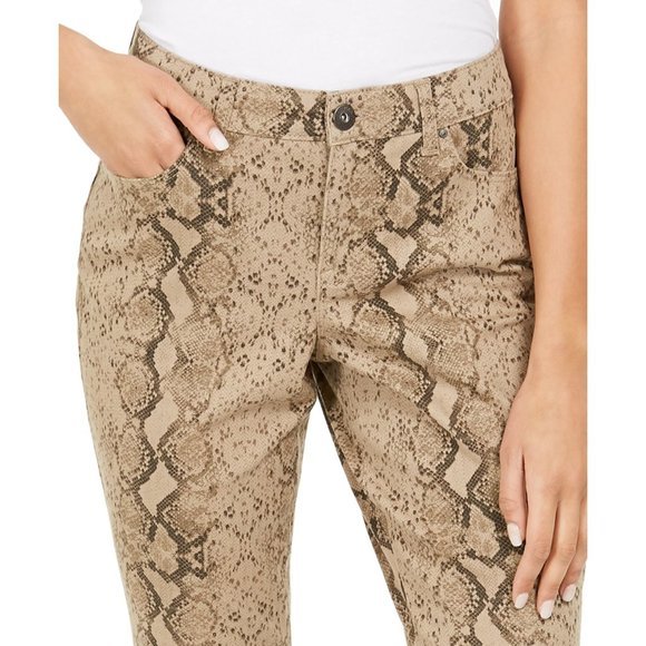 NWT Womens Size 14 Style & Co Beige Curvy Tummy-Control Printed Skinny Jeans - Picture 4 of 7